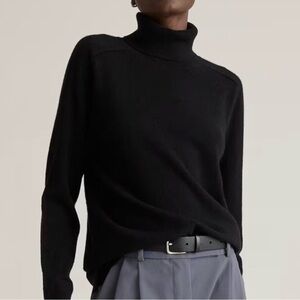 Quince Mongolian Cashmere Turtleneck Sweater in Black Size L 212
